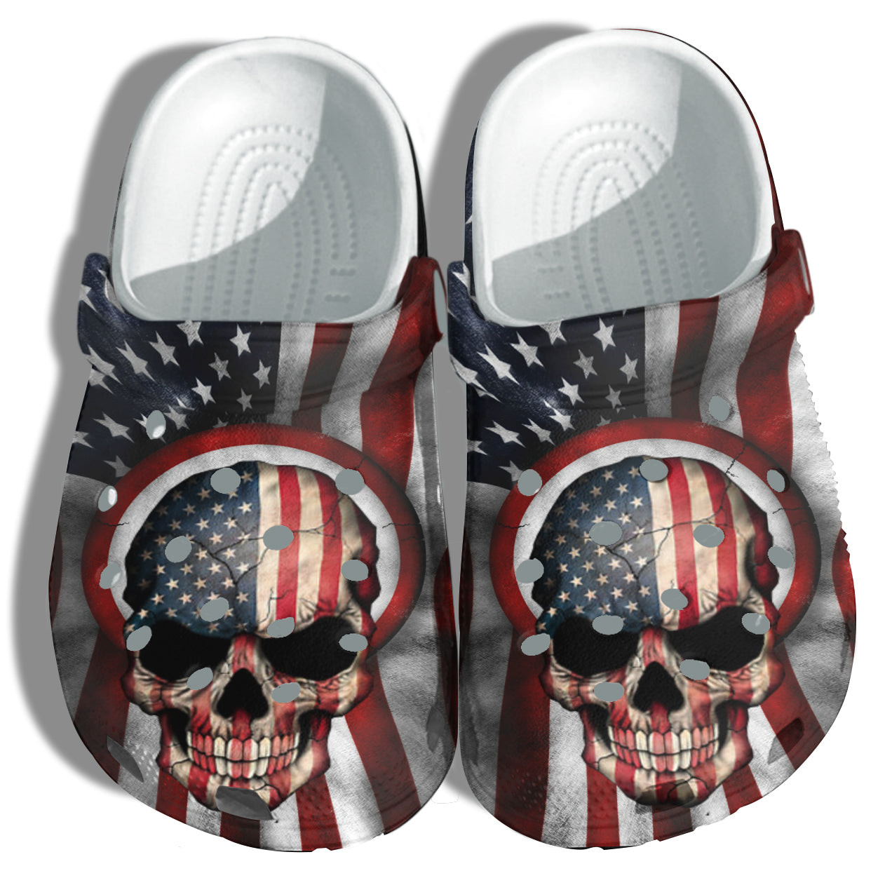 Skull Hunter America Flag Shoes Gift Men Father Day- Us Proud Veterans 4Th Of July Shoes Birthday Gift Uncle