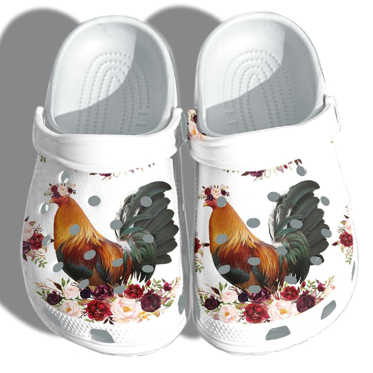 Chicken Flower Cute Farmer Loves Chicken Crocs Crocband Clog Shoes