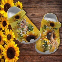 Giraffe Sunflower Faith Croc Shoes Gift Niece- Giraffe Girl Sunflower Shoes Croc Clogs Customize Gift Women