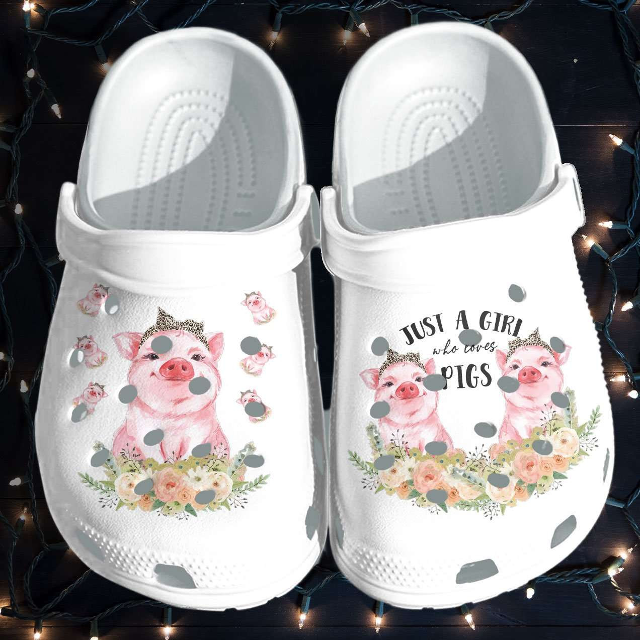 Pig Girl Cute Farm Life Girl Love Pig Crocs Crocband Clog Shoes