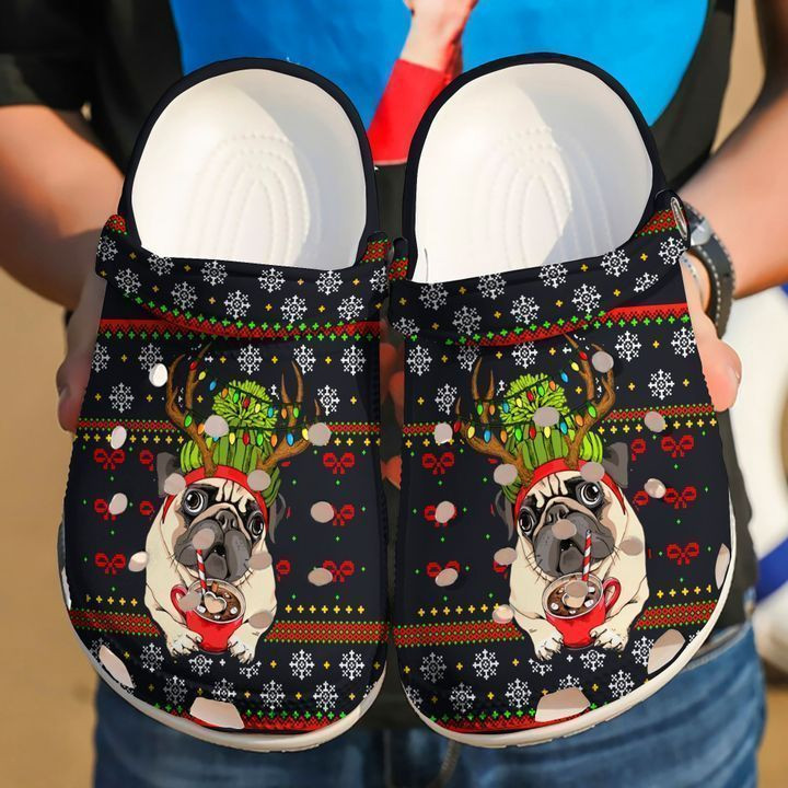 Pug Christmas Crocs Clog Shoes