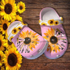 Sunflower Mix Hair Stylist Item Croc Shoes - Hair Hustler Sunflower Faith Shoes Croc Clogs Customize Gift Mother Day