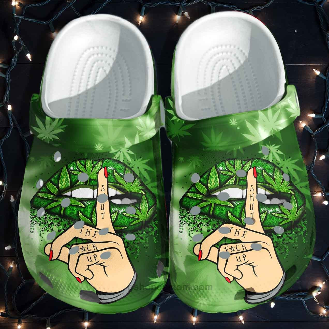 Lip Weed Mother Croc Shoes - Funny Lipstick Shut Up Crocs Clogs Hippie Gift Girl Women Mothers Day 2022