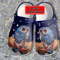 Owl Boho Mystery Vintage Crocs Shoes Gift Son Daughter- Owl Worm Book Lover Shoes Croc Clogs Customize