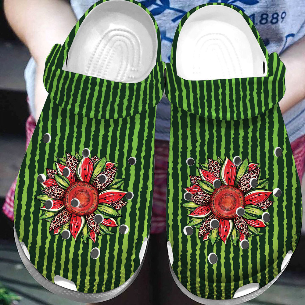 Summer Sunflower And Watermelon Clog Shoes