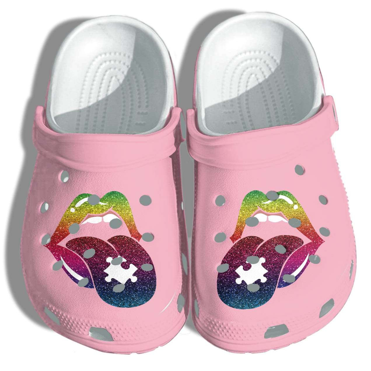 Autism Awareness Day Sexy Lips Puzzle Piece Crocs Crocband Clog Shoes