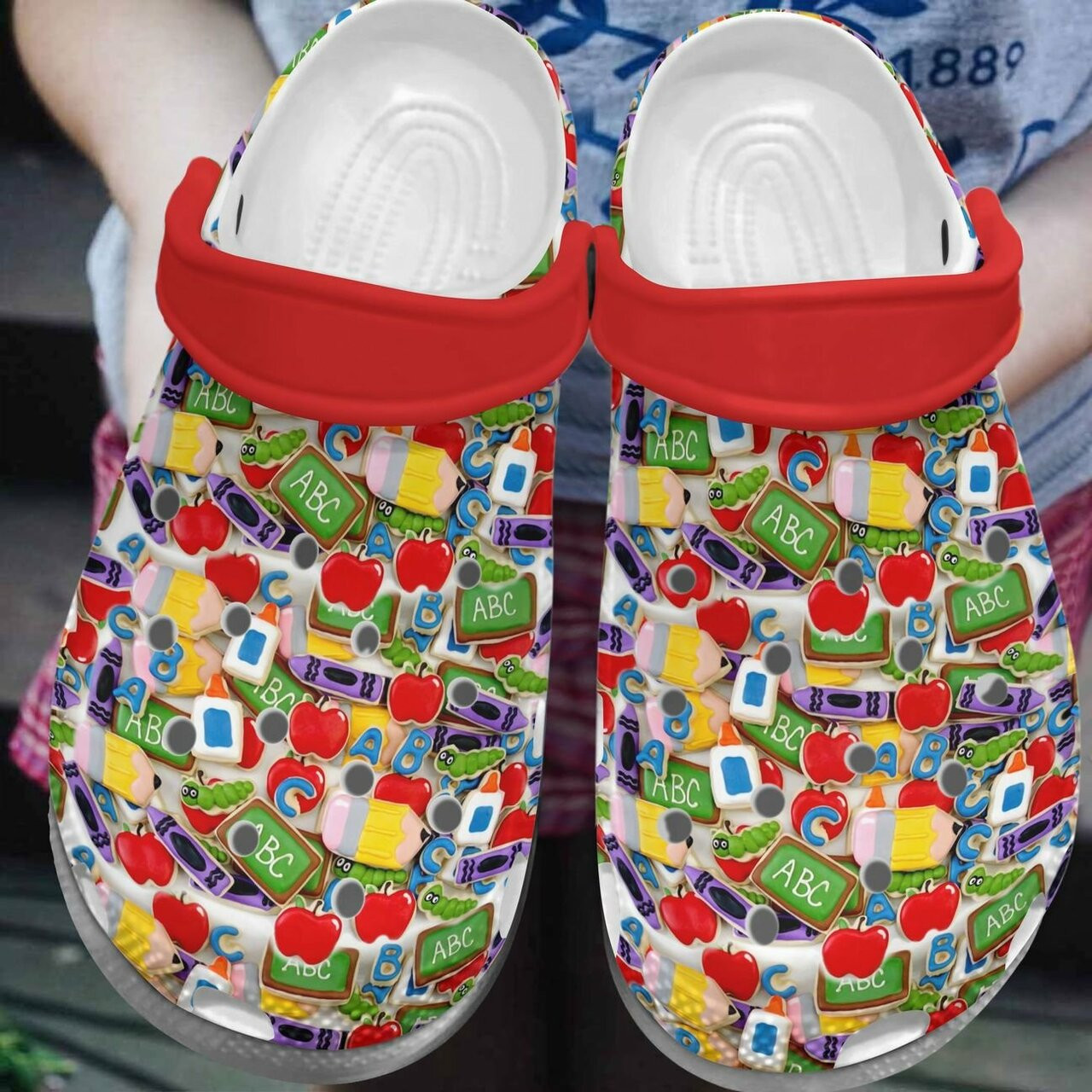 Abc Alphabet Teacher Crocs Crocband Clog Shoes For Men Women