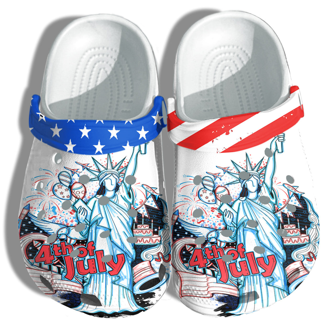 Usa Statue Of Liberty 4Th Of July Shoes Gift Women - Party Happy National Day Cake America Flag Shoes Birthday Gift