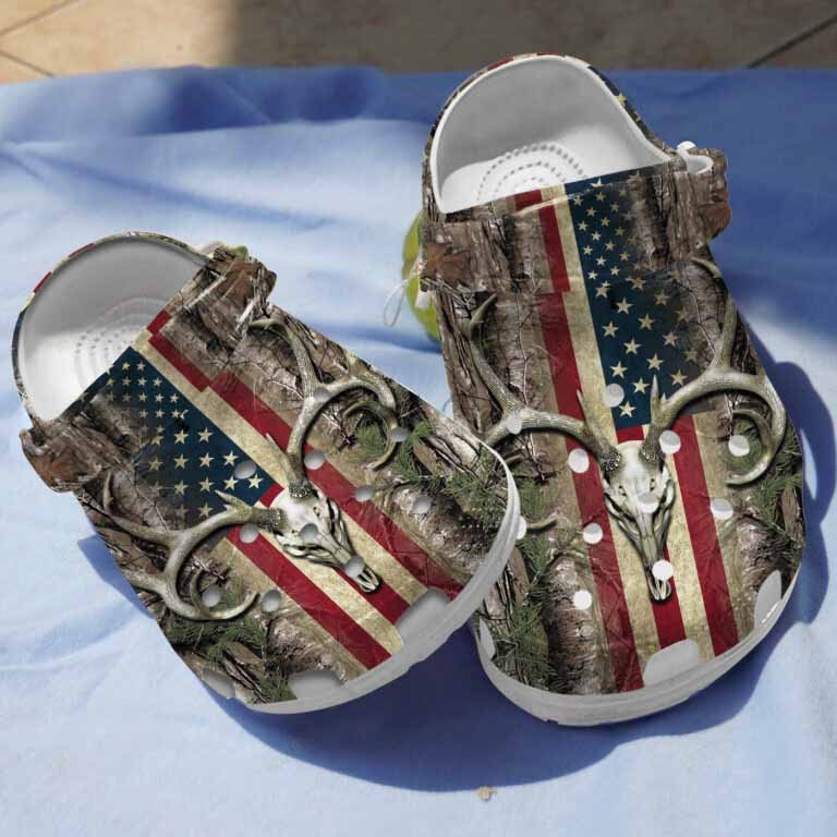 Usa Deer Hunting Clogs Crocs Shoes Gifts For Independence Day - Usdeer190