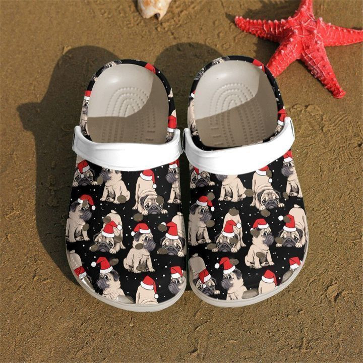Pug Christmas Crocs Clog Shoes
