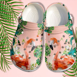 Flamingo Look Tropical Croc Shoes For Men Women- Flamingo Shoes Croc Clogs Gift Birthday Girl