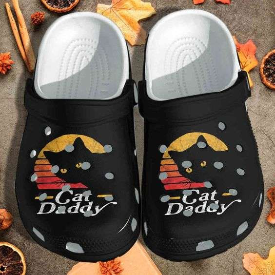 Vintage Retro Cat Daddy Crocs Crocband Clogs