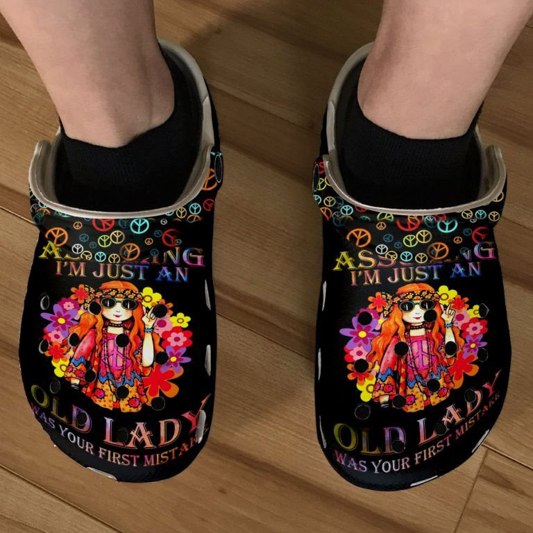 Old Hippie Lady Clogs Crocs Shoes Birthday Christmas Gift For Girls Daughter Niece