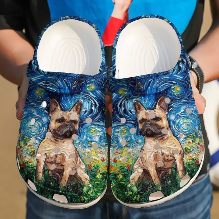 French Bulldog Starry Night Crocs Clog Shoes