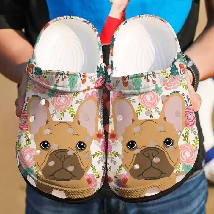 French Bulldog Floral Vibe Crocs Clog Shoes