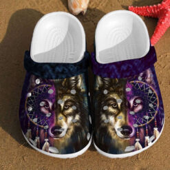 Wolf Art Dreamcatcher Two Face Gift For Lovers Native American Crocs Clog Shoes
