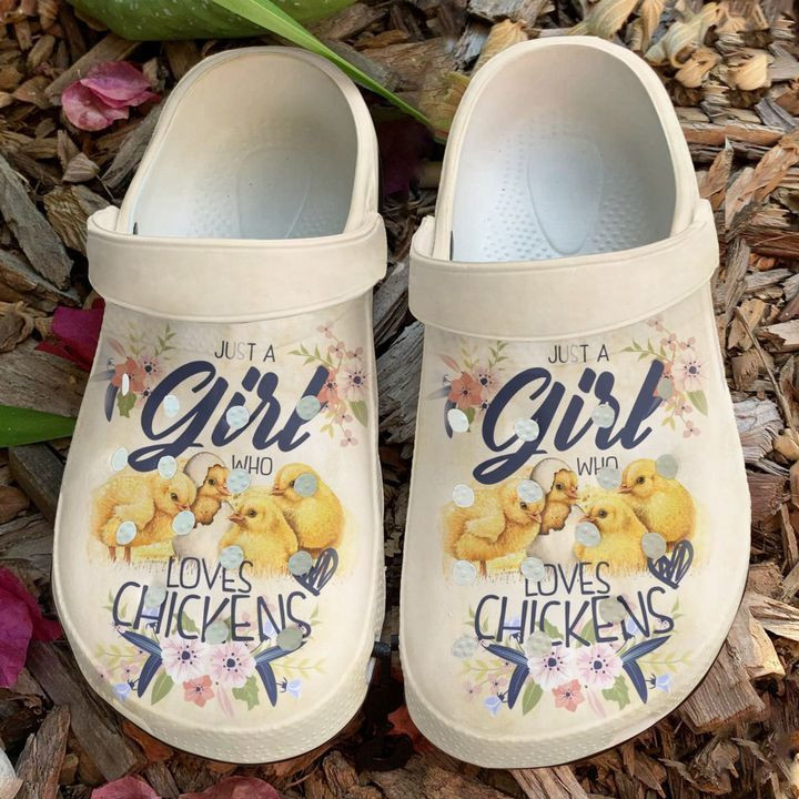 Chicken Just A Girl Who Loves Crocs Classic Clogs Shoes