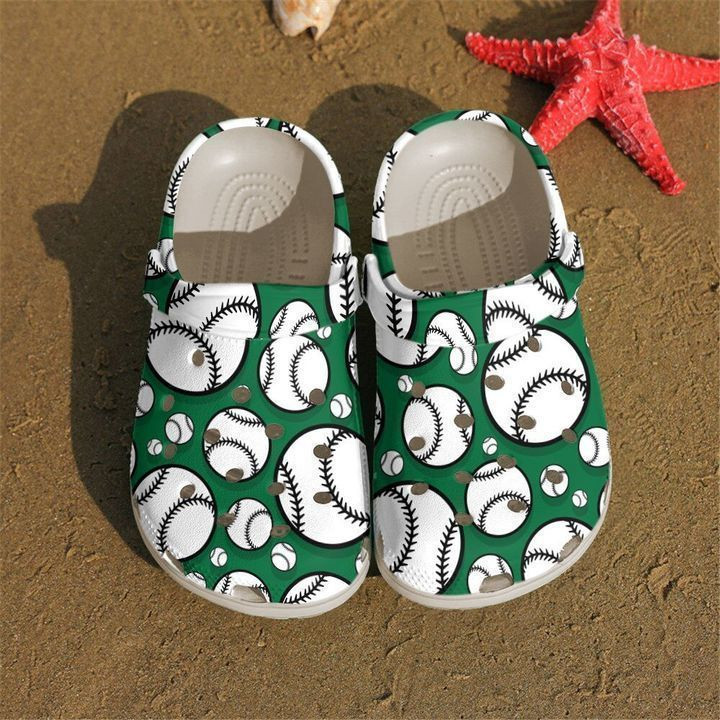 Baseball Green Ball Crocs Classic Clogs Shoes