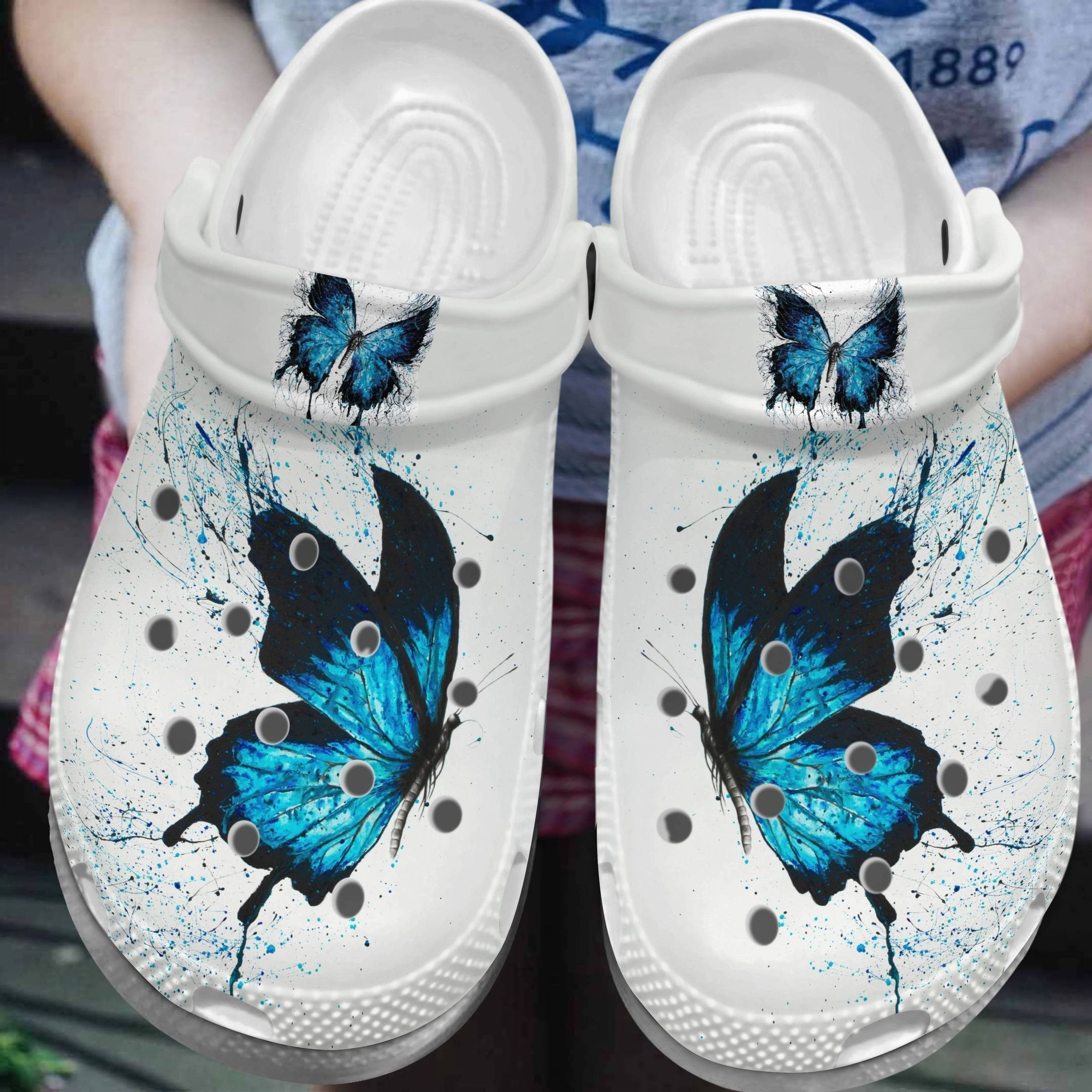 Painting Butterfly Outdoor Crocs Shoes Clogs - Butterflies Crocs Shoes Clogs