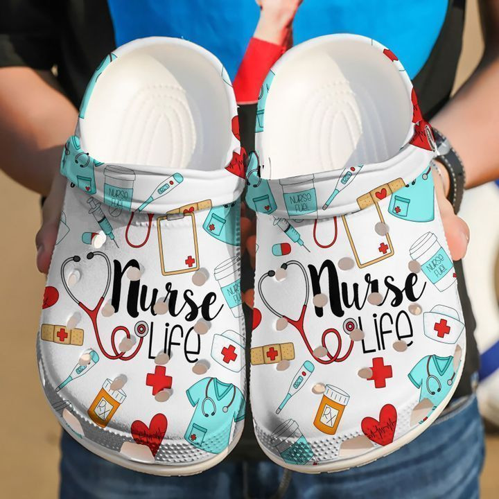 Nurse Life Watercolor Crocs Classic Clogs Shoes