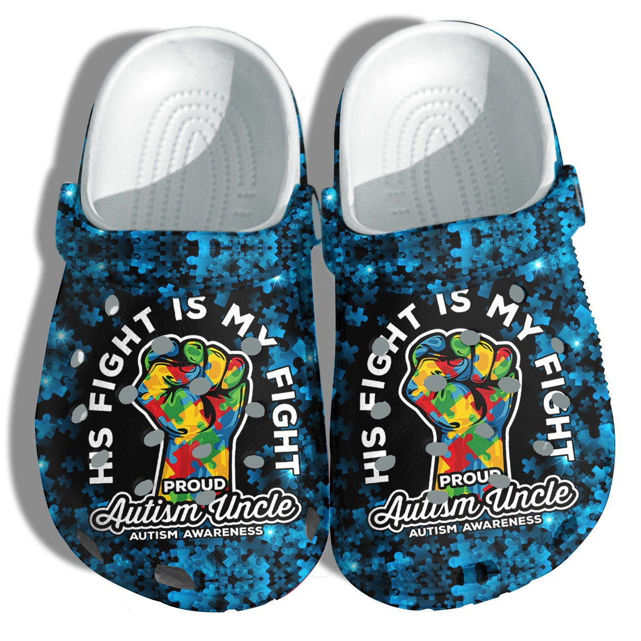 Proud Autism Uncle Autism Awareness Clogs Crocs Shoes Gifts