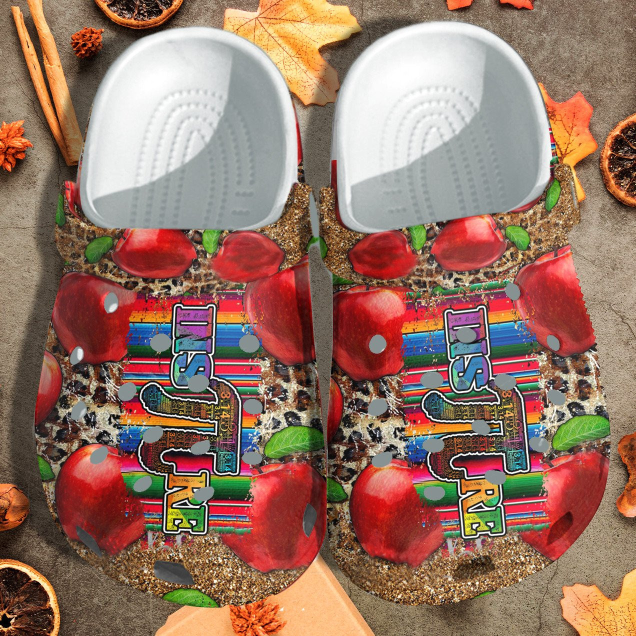 Inspire With Funny Apple Pi Leopard Shoes Crocs Crocbland Clog Gift