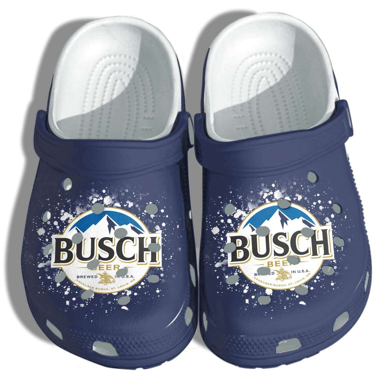 Navy Busch Beer Busch Latte Beer Lover Crocs Crocband Clog Shoes