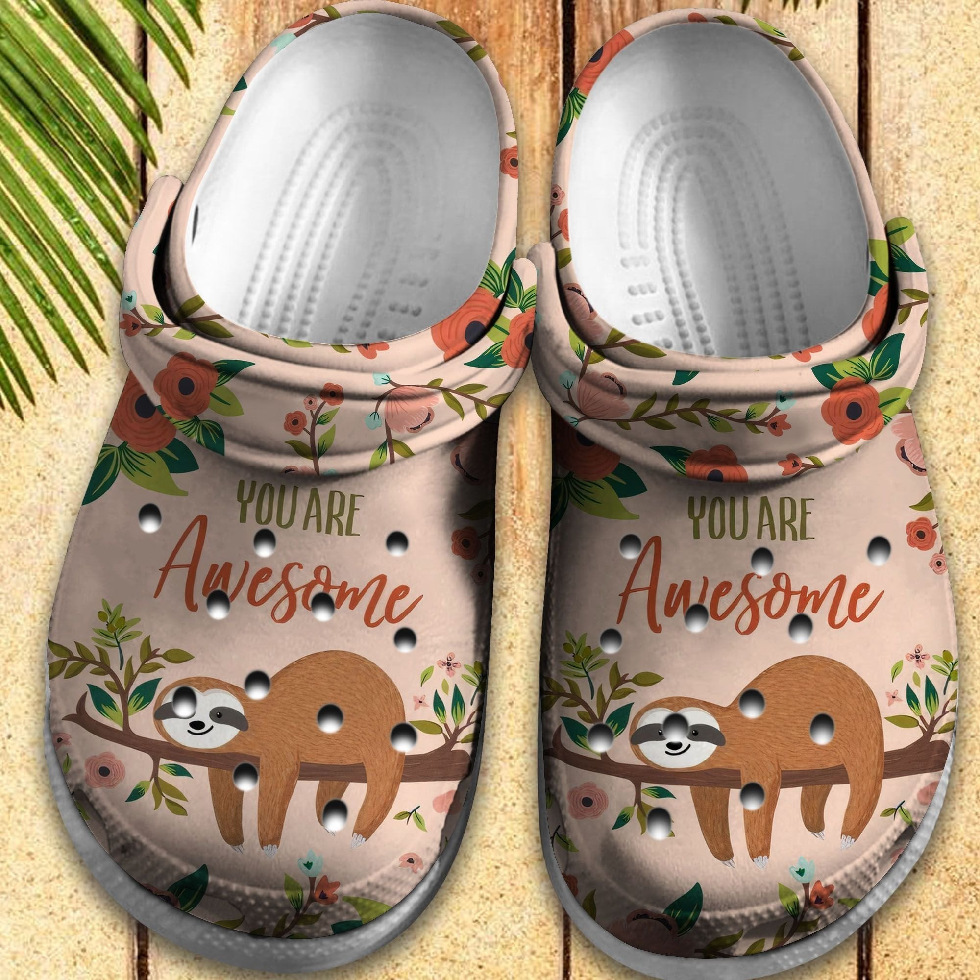 Sloth You Are Awesome Shoes Crocs Clogs Birthday Gift For Women Girl
