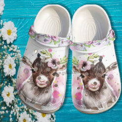 Goats Girl Twinkle Pink Croc Shoes Daughter- Just A Girl Love Goats Shoes Croc Clogs Birthday Gift