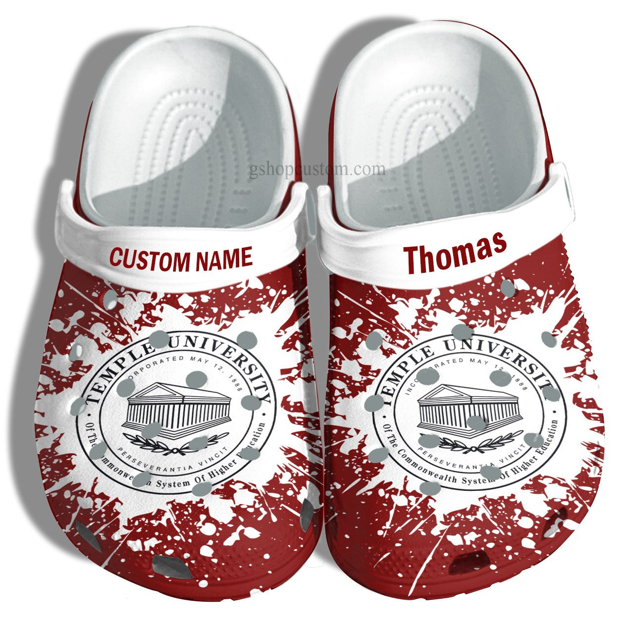 Temple University Graduation Gifts Croc Shoes Customize- Admission Gift Crocs Shoes