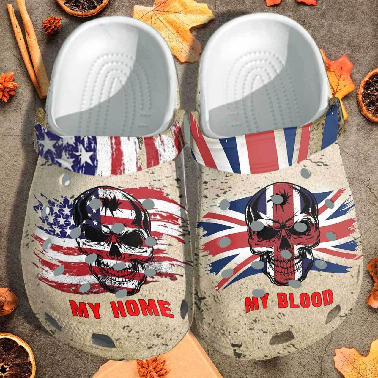 My Blood Uk My Home Usa Flag Custom Crocs Shoes Clogs Crocs Shoes Clogs Gift