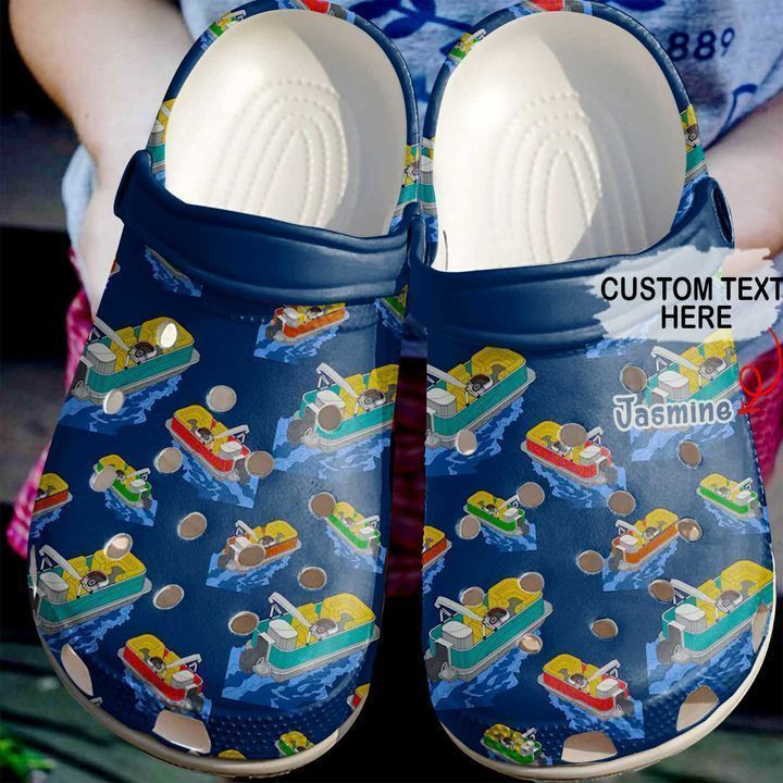 Pontoon Personalized Pattern Crocs Clog Shoes