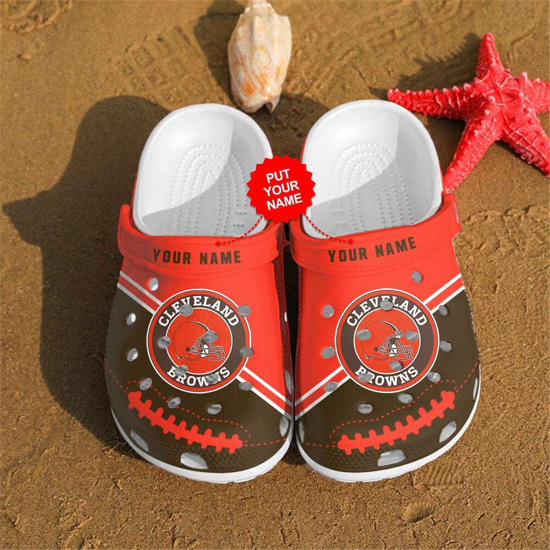 Personalized Cleveland Browns Nfl Fans Crocs Crocband Clogs