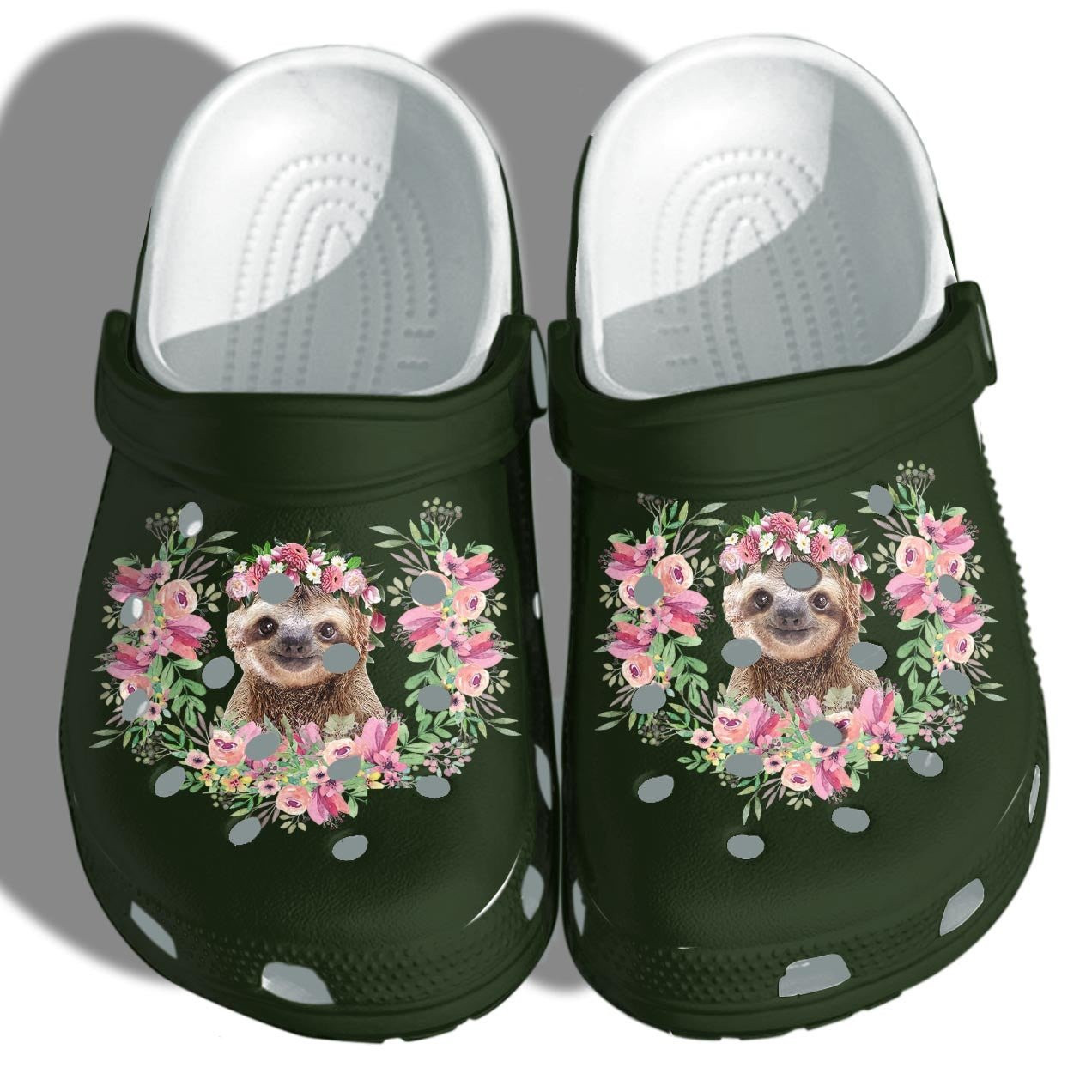 Sloth Flower Crocs Shoes Clogs Gifts For Daughter - Girl Loves Sloth Cute Custom Crocs Shoes Clogs Gifts Birthday For Women