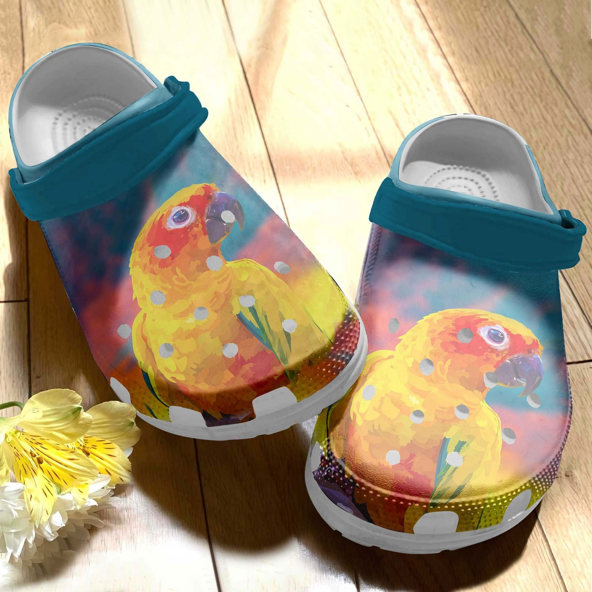 Bird Parrot Crocs Shoes - Portrait Parrot Clog Gifts For Boy Girl Daughter Son