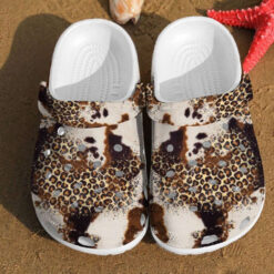 Leopard Glitter Fur Cheetah Gift For Him Her Classic Birthday Gifts Crocs Clog Shoes