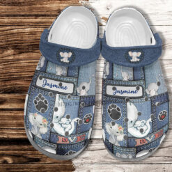 Elephant Grandma And Grandaughter Jean Crocs Shoes Gift Women Mother Day Customize