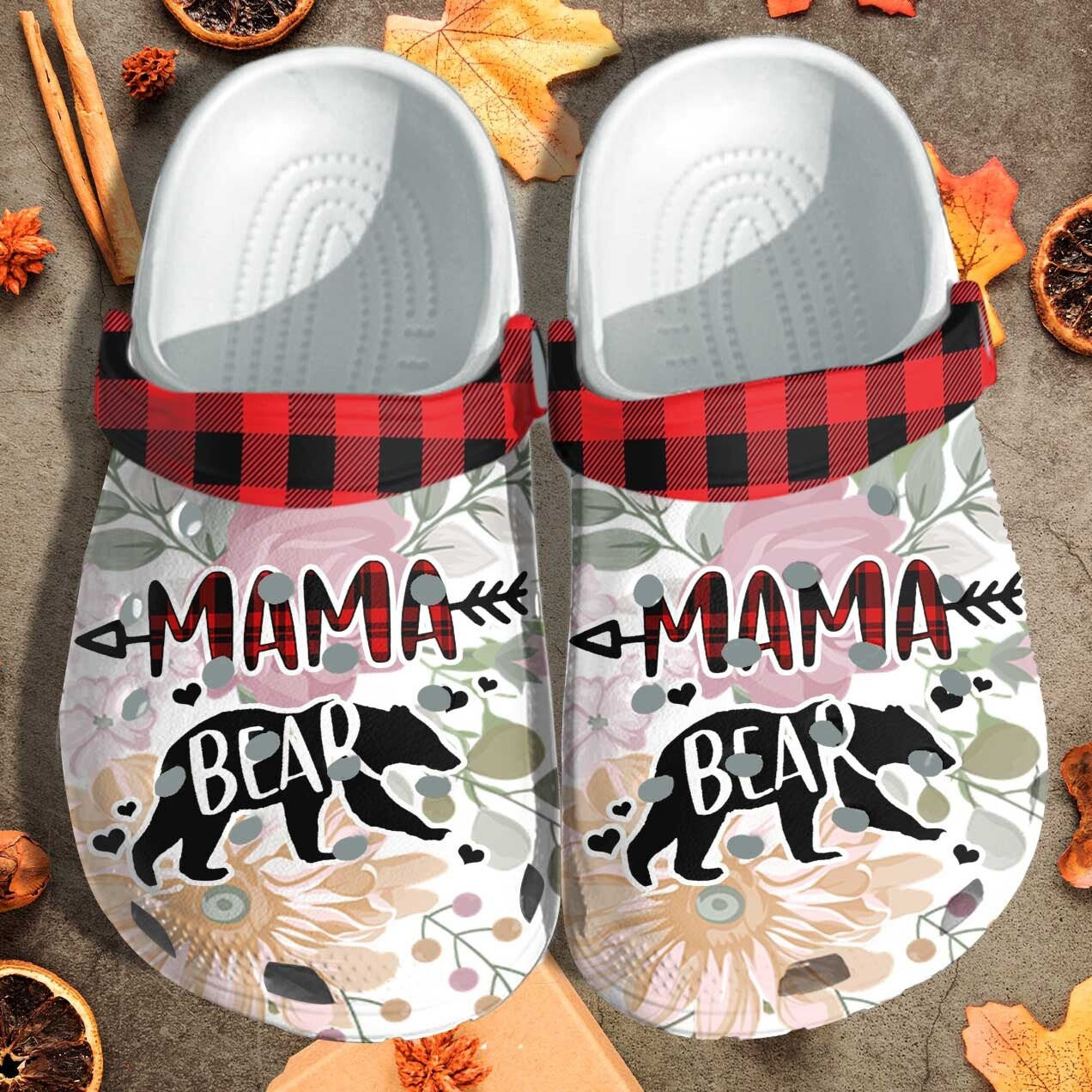 Mama Bear Shoes - Funny Cute Crocs Clogs Gifts For Birthday Thanksgiving