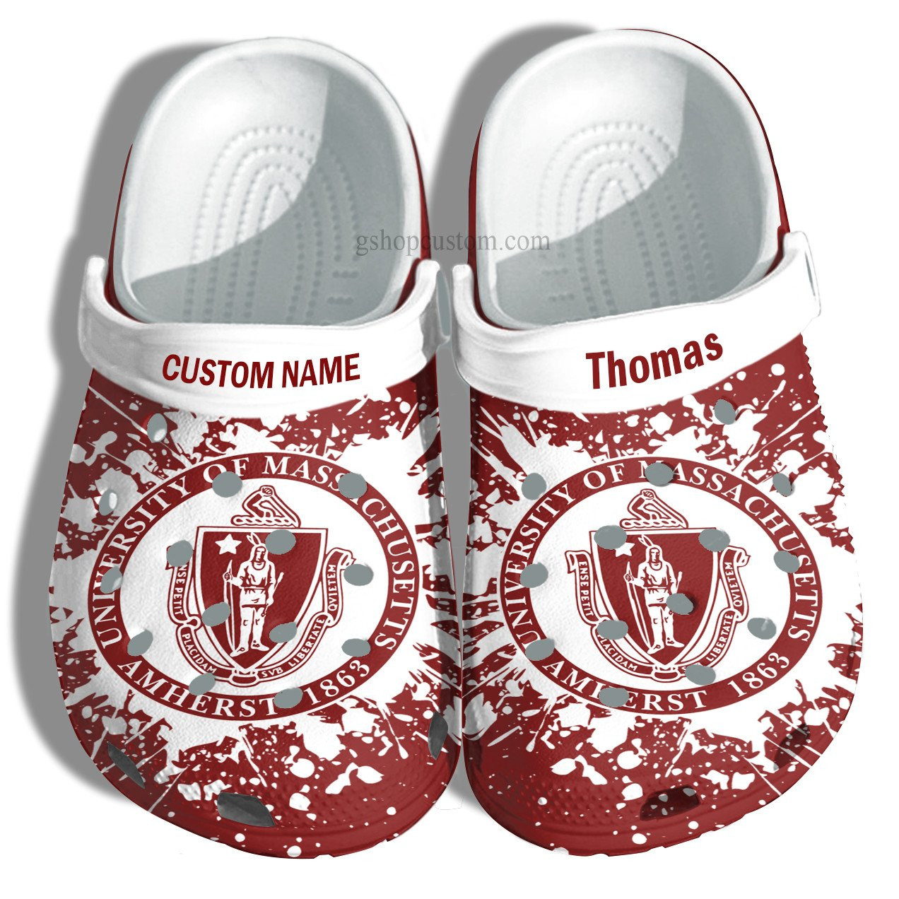 University Of Massachusetts Amherst Graduation Gifts Croc Shoes Customize- Admission Gift Crocs Shoes