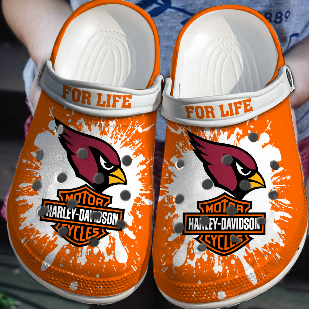 Ds003-Harley Davidson-Arizona Cardinals-For Life- Crocs Allover Print