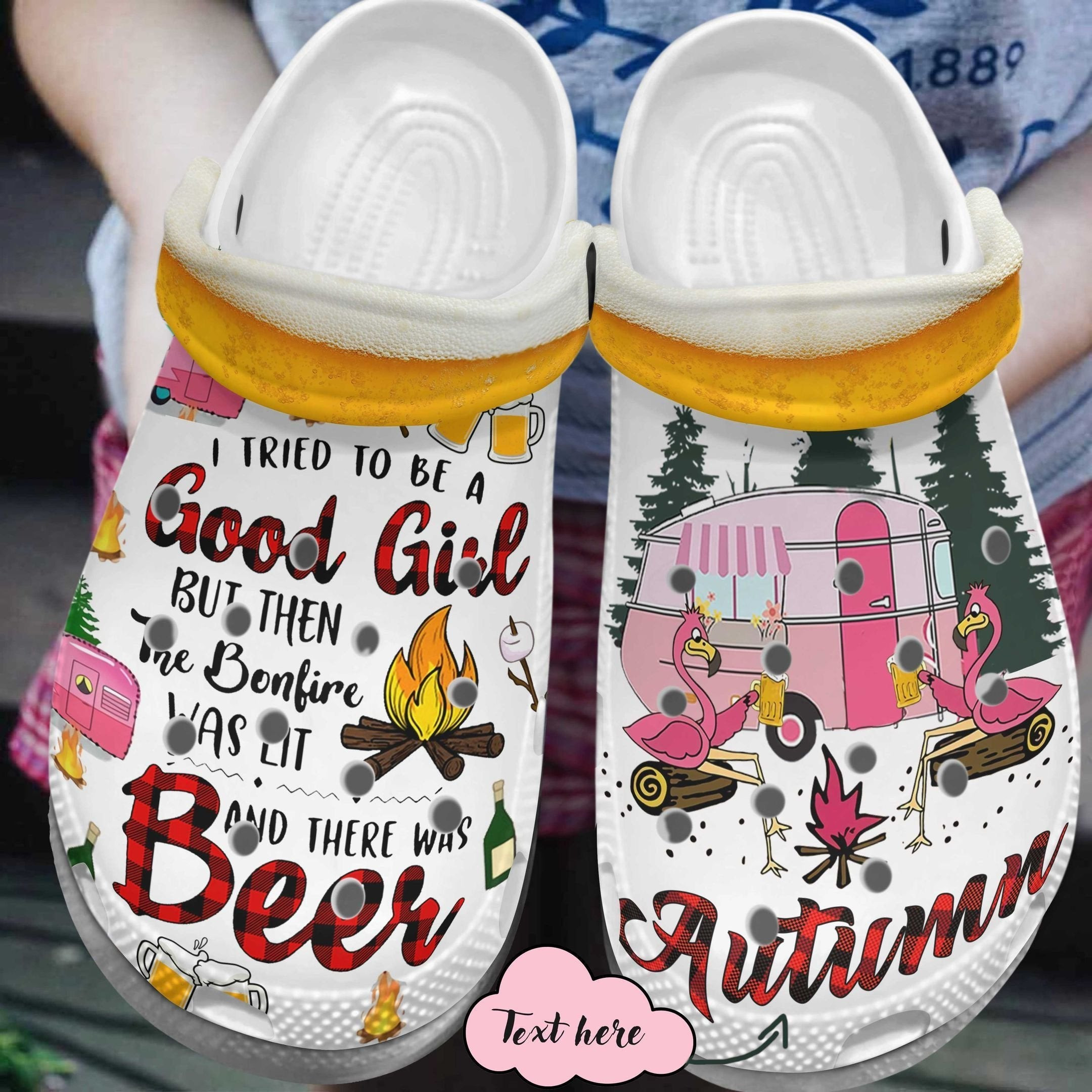 Good Girl And Beer Shoes - Happy Autumn Crocbland Clogs Crocs Birthday Gift