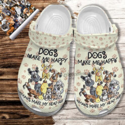 Dog Make Me Happy Crocs Shoes Gift Mother Day - Human Make My Head Hurt Shoes Croc Clogs Gift Boy Girl