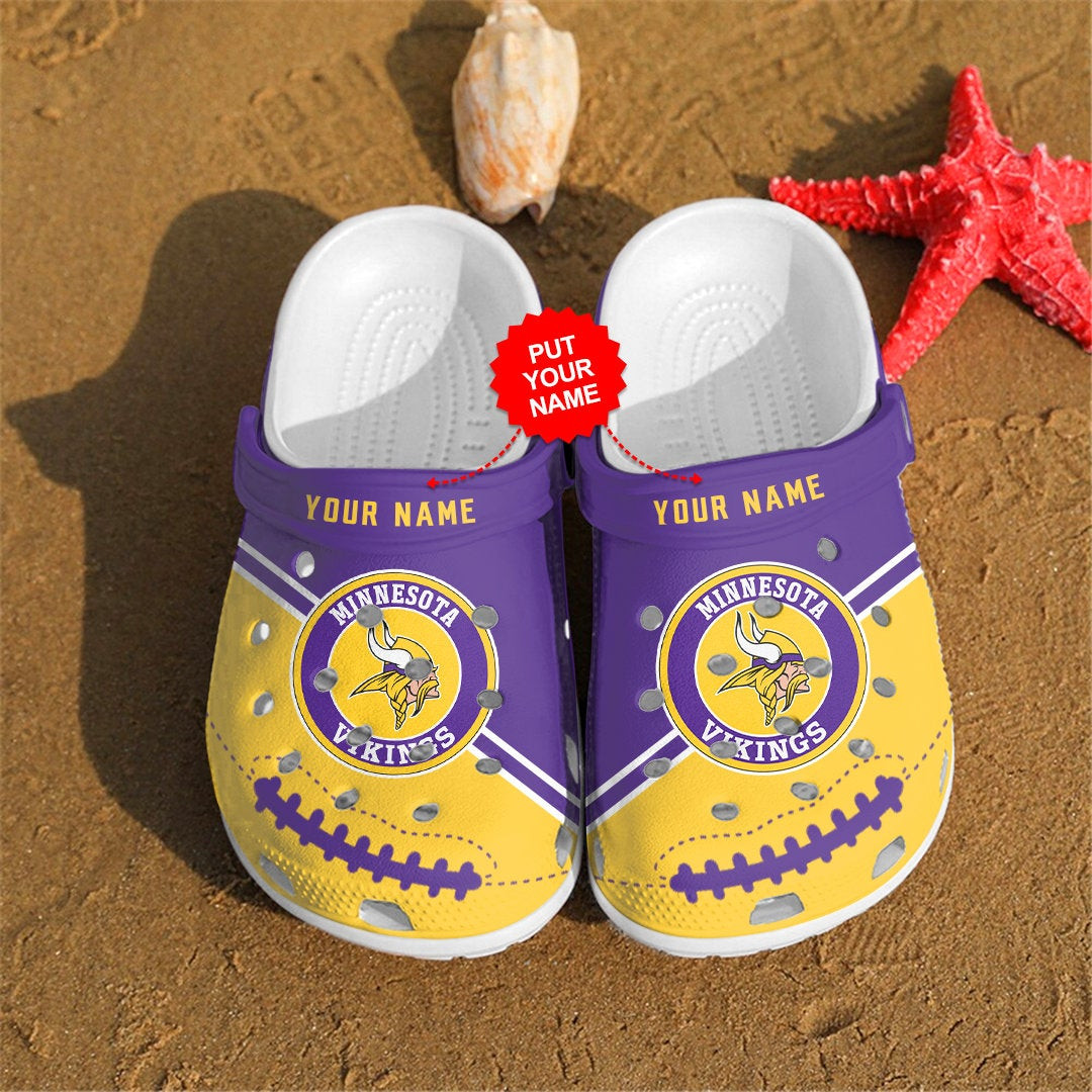 Minnesota Vikings Personalized Custom For Nfl Fans Clog Shoes