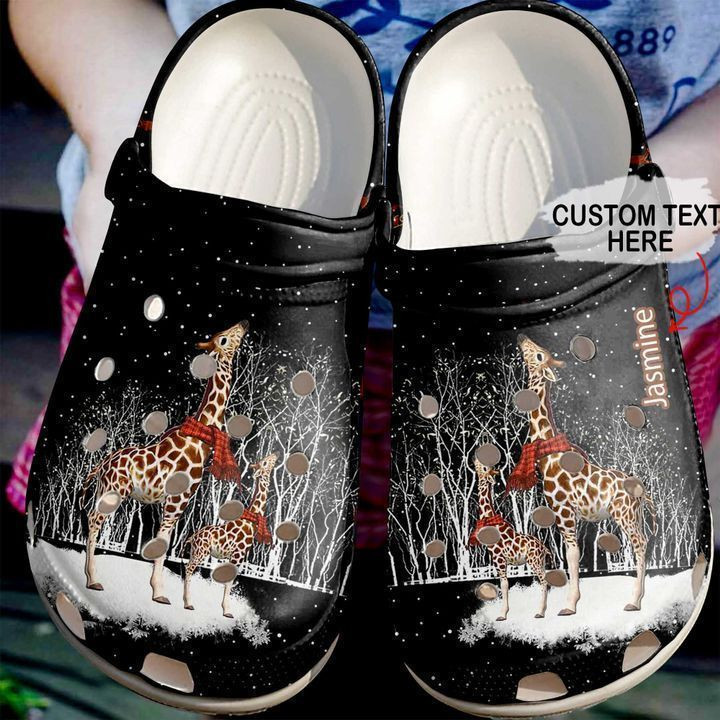 Giraffe Personalized Winter Crocs Clog Shoes