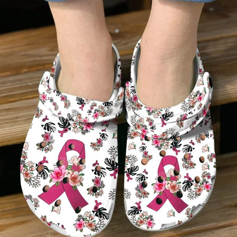 We Wear Pink Breast Cancer Awareness Shoes Crocs Clogs Birthday Holiday Gifts