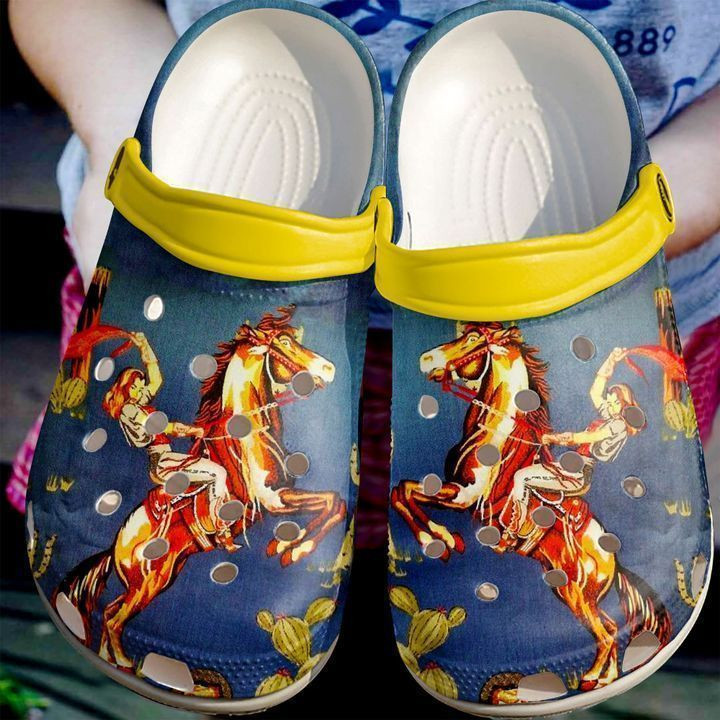 Barrel Racing Girl Loves Crocs Classic Clogs Shoes