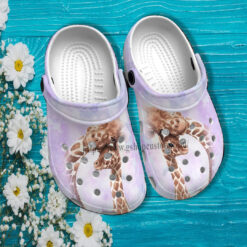 Giraffe Mom Daughter Croc Shoes Gift Step Daughter- Giraffe Girl Lover Shoes Croc Clogs Customize Birthday Girl