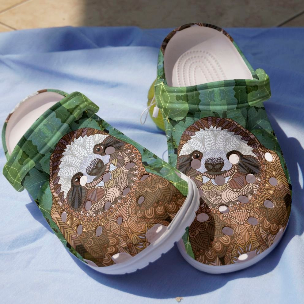 Sloth Art Printer Shoes - Love Sloth Clog Crocs Birthday Gift