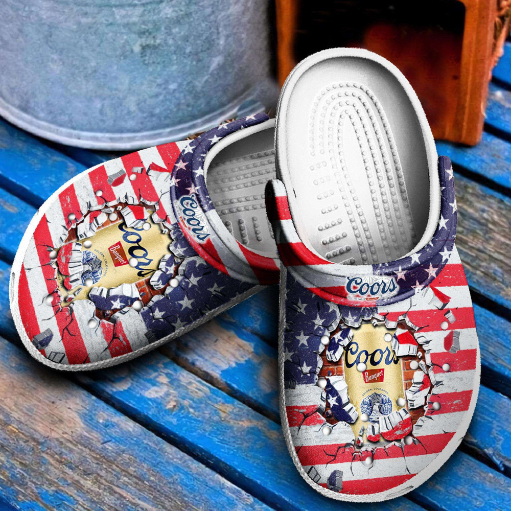 Coors Banquet American Flag Break Clogs Shoes