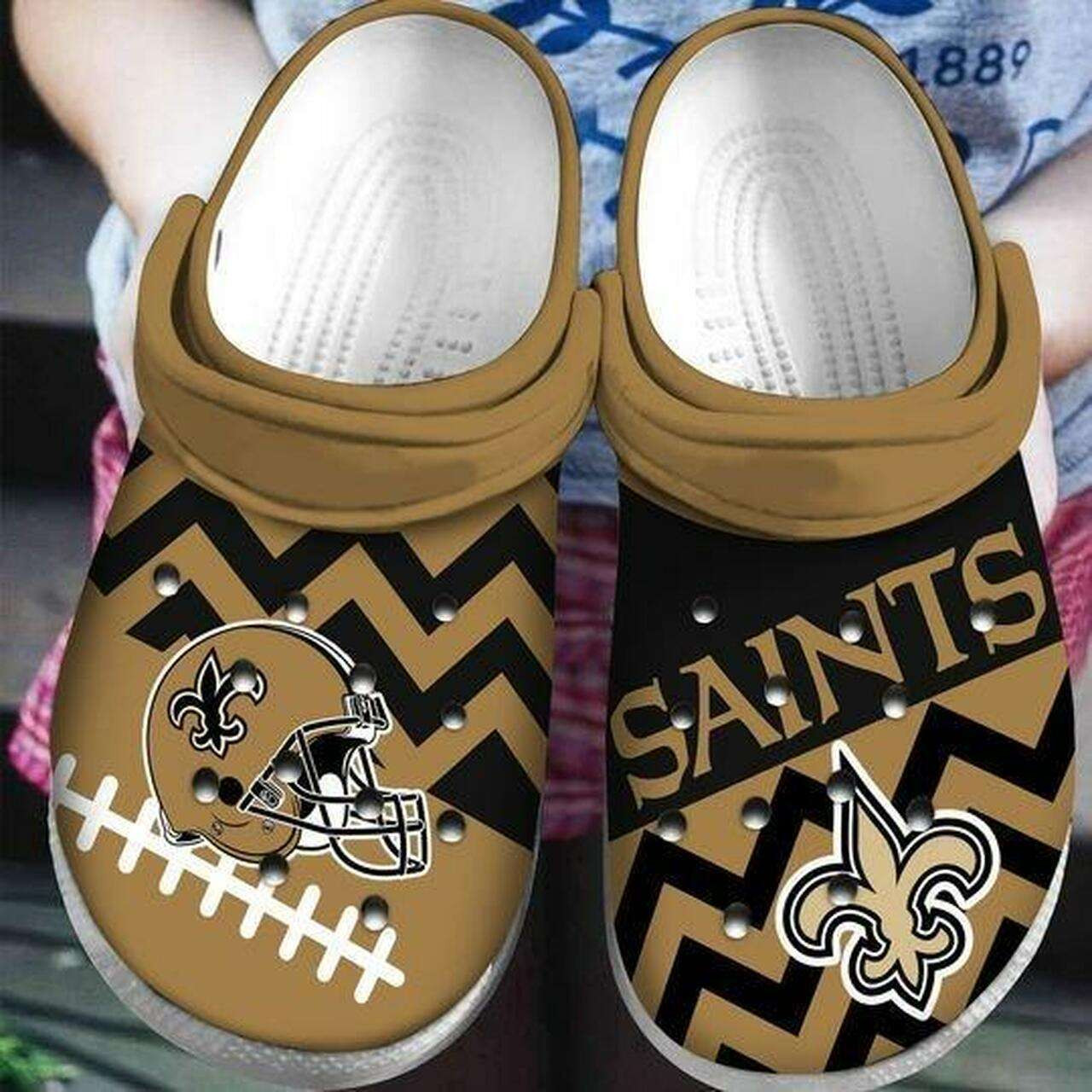New Orleans Saints Crocs Crocband Clogs